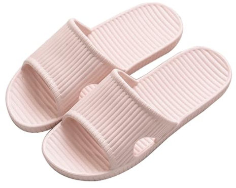 Rojeam Bathroom Slippers Men Women House Shoes Indoor Outdoor Shower Slides Pink 4.5/5.5 UK