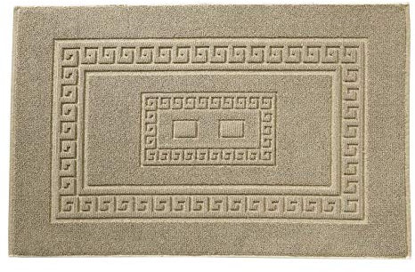 SpazioTessile Tappeto Bagno Scendi Doccia Spugna cm 45x60-60x90-60x120-60x180 Cotone Greca Made in Italy (Beige, 60x90)