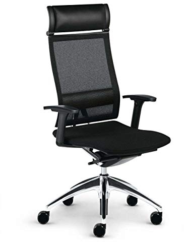 Sedus Open Up-103, ergonomischer Bürostuhl, stylisch, schwarzes Sitzpolster, mit Netzrücken und Nackenstütze