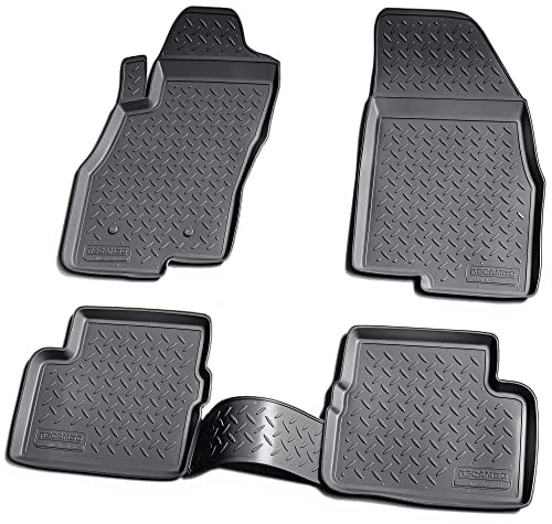 Recambo 3D Gummi Fußmatten kompatibel für FIAT Punto | 199 | 2005-2018 | Auto Gummimatten | Passgenau | mit Rand | schwarz