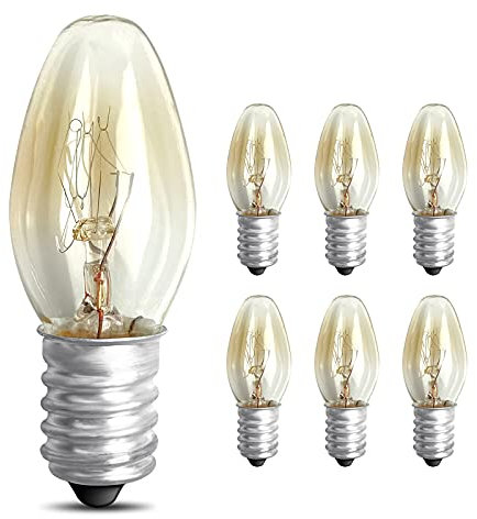 FOXNSK 6 Pack Replacement Scentsy Light Bulbs Small Screw in for Electric Wax Burner E14 10W 2700K Warm Light Up to 8000H Wax Melt Warmer Light Bulbs Edison Screw Bulbs
