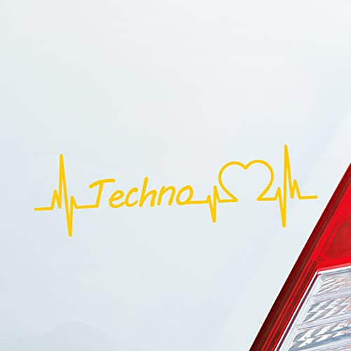 Hellweg Druckerei Auto Aufkleber Techno Puls Herzschlag Fun Sticker Heckscheibenaufkleber Autoaufkleber