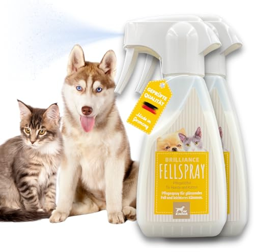 EMMA Fellpflege Spray Hund & Katze 2×250 ml – Entfilzungsspray | Knotenlöser & Kämmhilfe für Langhaar, Kurzhaar, Unterwolle und Fellwechsel – für Hunde, Katzen & Welpen