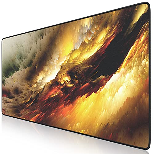 TITANWOLF - XXL Mauspad Gaming 900x400 mm - XXL Mousepad groß - Tischunterlage Large Size - verbessert Präzision und Geschwindigkeit - auch für Roccat Razer Logitech Maus und Tastatur - Golden Storm
