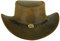 Leatherick Cowboyhut - Brauner geflochtener Hut & Brauner Conchas-Nieten Hut Jahrgang Outback-Hut Stil mit breiter Krempe und Kinn Kordel (M, Braun (geflochten))