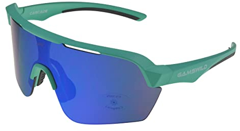 Gamswild WS7138 Sonnenbrille Einscheibenmodell Sportbrille Fahrradbrille Skibrille Damen Herren Unisex | weiß | pink |beere | blau | schwarz | mintgrün, Farbe: Grün