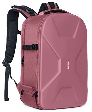 MOSISO Camera Backpack, DSLR/SLR/Mirrorless Photography Camera Bag 15-16 inch Waterproof Hardshell Case with Tripod Holder&Laptop Compartment Compatible with Canon/Nikon/Sony, Dusty Rose