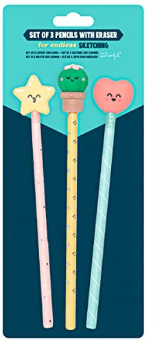 Set de tres pencils with eraser for endless doodling, Mr. Wonderful