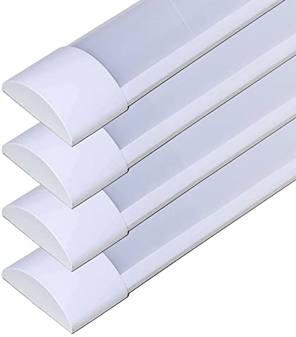 ZONE LED SET - LED Lichtleiste, 120cm, 40W, 4800 Lumen, Kaltweiß 6500K, IP20, 120 lm/W, LED Röhrenlampe, LED Langfeldleuchte, Kellerleuchte, kein Flackern, Innenmontage (4-er Pack)