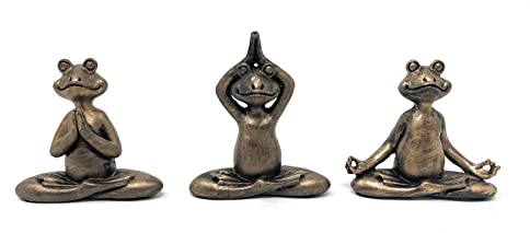 3er-Set Mini Yoga Frosch Dekor