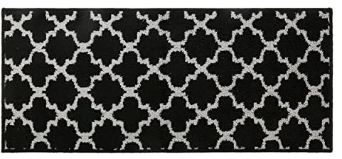 H HANSEL HOME Felpudo de Entrada Alfombra Absorbente Antideslizante Lavables Interior y Exterior Salón, Pasillo, Cocina, Dormitorio - Negro Celosía, 50x120 cm