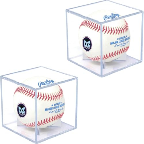 Display Zone Baseball-Vitrine, UV-geschützter Acrylwürfel, Baseballhalter, quadratisch, transparent, Sport, offizielle Baseball-Autogramm-Vitrine – passend für offizielle Ballgröße (1)