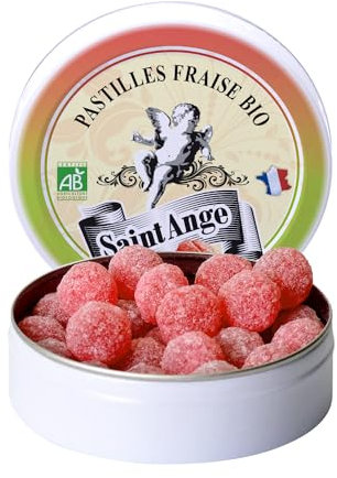 Pastilles Saint-Ange | Bonbons Traditionnels 100% Français (Bio Fraise)