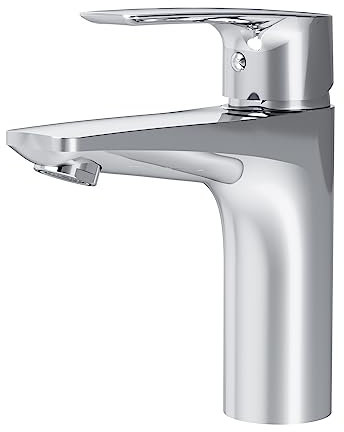 AM.PM GEM FGA02100 Einhebel-Waschtischarmatur, kratzfester Wasserhahn, leicht zu reinigen, Auslaufhöhe 79mm, Chrom