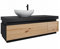 ML Furniture Badezimmerschrank Seli 110x40x45cm, Badezimmermöbel, Unterschrank, Badschrank Farbe: Schwarz/Eiche