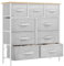 YITAHOME Kommode, 9 Stoffschubladen mit Griffen, Aufbewahrungsschrank, Schubladenschrank, Schrank, Metallgestell, stoffkommode für Schlafzimmer, für Wohnzimmer, Flur, Büro, hellgrau