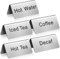 Hicarer 5 Pcs Stainless Steel Table Tent Sign Coffee and Tea Sign Beverage Table Display Tent Signs for Party Buffet Restaurant Banquet Wedding Indoor Outdoor, 2.99 x 1.5''