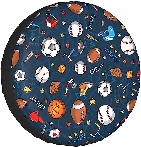 14 15 16 17 Zoll Reifen Schutzhülle Sport-Baseball Autoreifen Tasche Universal Ersatzradabdeckungen Waschbar Auto Reifen Taschen Für Trailer SUV Geburtstag,Autoradzubehör Reifenabdeckung