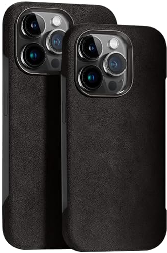 AdirMi Alcantara-Hülle für iPhone 13/13 Pro /13 Pro Max, handgefertigte Wildlederhülle, rahmenlose ultradünne, stoßfeste schlanke Hülle,Gray,13 Pro