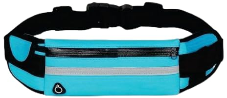 JaBranDo - Gürteltasche aus Neopren - wasserdichte Bauchtasche für sportliche Aktivitäten - Speziell für Outdoor - Trinkflaschenhalterung - Mit Kopfhörerausgang - Einfach verstellbar (Hellblau)