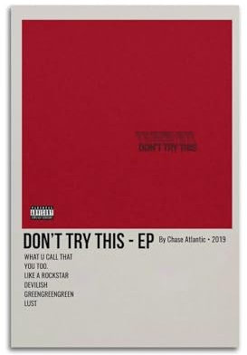 greb Chase Atlantic Album-Poster, Leinwand-Poster, Raumdekoration, ästhetisches Poster, künstlerisches Poster für Schlafzimmer, Wohnzimmer, Wände, 60 x 90 cm, ungerahmter Stil