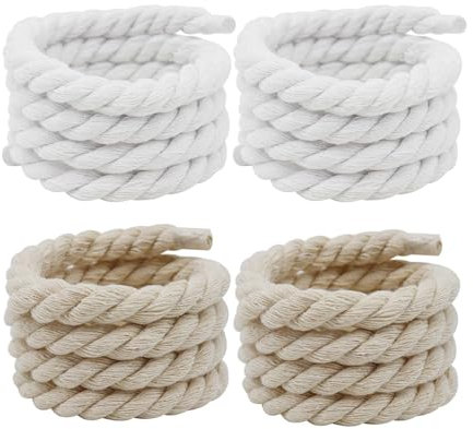 Yerozhui 2 Paar Rope Laces,Dicke Schnürsenkel, Dicke Runde Schnürsenkel Breit Seil Sneaker Schuhbänder für Turnschuhe, Laufschuhe(Schnürsenkel Rund 8mm,L 160cm)