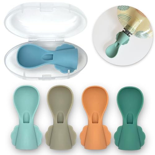 Little Whispers Baby Food Pouch Spoon Attachments - Stage 1, Small - 5 Pack (Ripple)