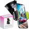 Soporte movil Coche Ventosa salpicadero Parabrisas rotacion 360º posicionamiento Horizontal y Vertical Compatible con Smartphones hasta 7,6 instalacion Sencilla Negro Verde