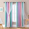 Vorhänge für Schlafzimmer, 213 cm, doppellagig, Star Cutout, Dekoration Vorhänge mit Voile für Erwachsene, Kinder, Schlafzimmer, Schiebetür aus Glas, Regenbogenvorhänge, für große Pink