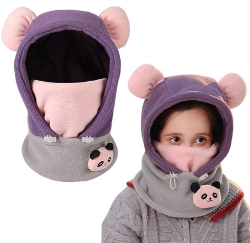 AYPOW Kinder Winter Thermo Fleece Sturmhaube, Winddichte Skimütze Sturmhauben für Mädchen Jungen Cartoon, Balaclava Kinder Sturmmaske Ski Schal Jungen Mädchen Hut, 3D Tier Gesichtsabdeckung