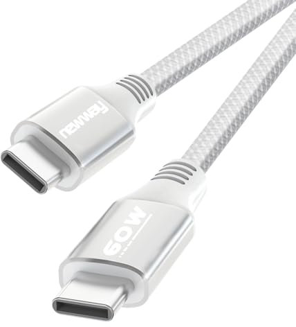 NEWWAY - 2024 Nouveau - Câble USB C vers USB C 60W 2 Mètres - Charge Rapide USB Type C – Nylon Tressé – Compatible Téléphone Portable, Tablettes, Ordinateur Portable