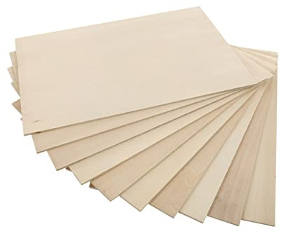 BELLIFFY 10pcs Natural Basswood Plywood Blocks DIY Crafting Kit Unfinished Plywood for Pyrography Supplies
