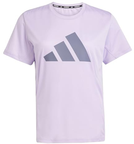 adidas Women's Run It Stripes Tee, Powder Plum, M