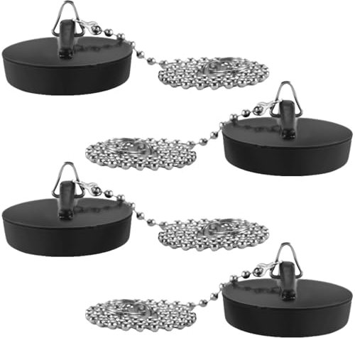 4 Stück Waschbeckenstöpsel,ø 42-45mm Spülbecken Stöpsel,50cm Stöpsel für Spülbecken,Waschbecken Badewannenstöpsel für Kette Badewanne,Abflusssieb Ablassschraube Bwaschbeckenstöpsel,Spülbeckenstöpsel