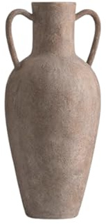 HGTYDV2 Rustikale Bauernhaus-Bodenvase aus Keramik, Wabi Sabi, Vintage-Terrakotta-Vase mit Griffen, neutraler Tontopf, dekorative hohe Vase für den Wohnzimmereingang