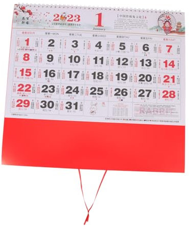 OFFSCH Chinesischer Mondkalender Für Kaninchen Jahr Kalender Mit Traditionellem Chinesischen Stil Als Wanddekoration Für Büro Und Zuhause
