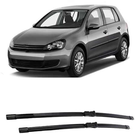 ZDDYUU Escobilla Limpiaparabrisas para Golf 6 2009-2012 24+19, Goma Suave Parabrisas Escobillas Limpiaparabrisas Delantero Accesorios