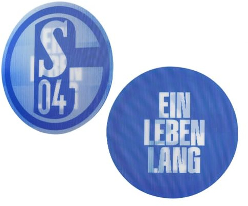 FC Schalke 04 Aufkleber Lentikular blau - Ein Leben lang - 6 cm S04 Autoaufkleber mit Wechselbild | S04 Autoaufkleber mit Wechselbild