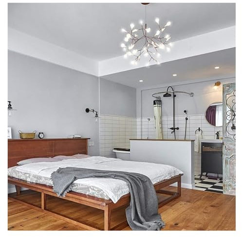 Modern Gold Chandeliers 30 Lights Sputnik Chandelier Firefly G4 Pendant Lighting Fixture for Dining Room Bedroom Kitchen Rose Gold and White Light