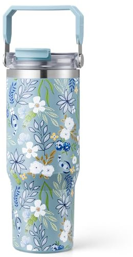 Homealexa 900ml Thermobecher Kaffeebecher to Go Trinkbecher mit Deckel und Strohhalm Wasserflasche Edelstahl Vakuum Isolierbecher Reisebecher Ideal für Heiß- und Kaltgetränke Kaffee Tee Autobecher