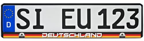 1 Paar Kennzeichenhalter schwarz mit Motiv Spruch Bedruckt Kennzeichenhalterung Kennzeichenrahmen (Deutschland Fußball)