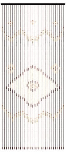 Türvorhang, Perlenvorhang, Fadenvorhang, Bambus Tür Vorhang, Raumteil Insektenschut, Deko Holzperlen Vorhang, Bambusvorhang, Terrassentür Fliegentürvorhang 90x208 cm