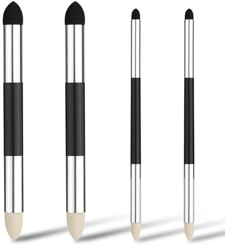 Comforty Zeichnen Zubehör Papierwischer Radierstift – 4 Stück Silber Plastik, waschbar und doppelendig mit Präzisions-Rauber für Kunststudenten, Künstler und Skizzen