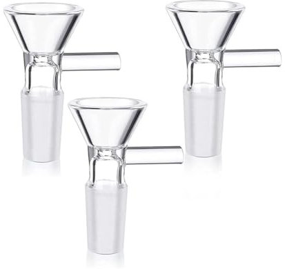 3PCS Glass Bong Bowl - 14mm Small Bong Bowl Adaptor for Water Pipes, Oil Rigs & Hookah, Reusable Bowl Piece Water Pipe Bowls, 14mm Male Glass Bong Bowl Adaptor, Bongs Accessories