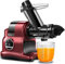 AMZCHEF Slow Juicer Spremiagrumi professionale da 150 W, spremiagrumi a freddo, XXL 80 mm, con 2 modalità di velocità e ritorno, senza BPA, per frutta intera, verdura, rosso