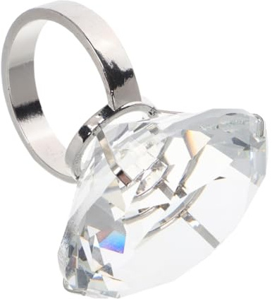 Cabilock Glass Ring Prop Simulierter Hochzeitsring für Verlobungen Jubiläen Dekoration für Hochzeiten Romantische Anlässe und Geburtstagsfeiern Glitzernde Stilvolle Tischdekoration