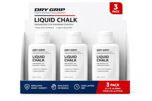 DRY GRIP Liquid Chalk Solution 59ml 2 fl. oz 3 Pack Grip Enhancer