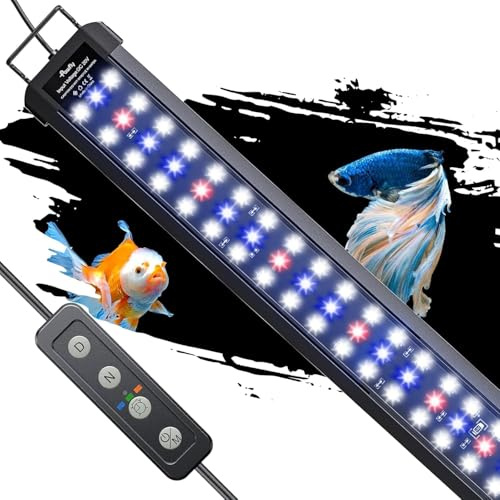 Pawfly Aquarium Light for 121-137 CM Tanks, 33 W Fish Tank Light, Full Spectrum Aquarium Lights, Extendable LED Fish Lamp with Timer, Daytime/Night Modes & Adjustable Brightness for Freshwater