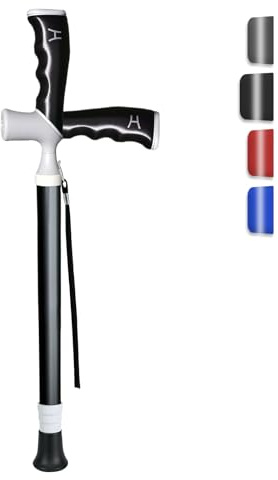 Care Parents 2-in-1 Gehstock & Wanderstock, Ultra-Leicht (330g) & Faltbar, Teleskop Spazierstock aus Aluminium, Höhenverstellbar mit Ergonomischem Griff, Gehhilfe für Männer & Frauen