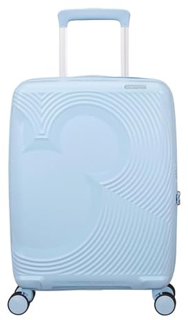 American Tourister Mickey Magic - Handgepäck Koffer 55 x 40 x 20/23 cm - Hartschalen Kabinentrolley für Ryanair, EasyJet & die meisten Airlines, 37/44 L, Pastellblau (Mickey Pastel Blue)